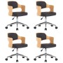 Swivel dining chairs 4 pcs curved wood and black leather by vidaXL, dining chairs - Ref: Foro24-3054936, Price: 524,95 €, Dis...