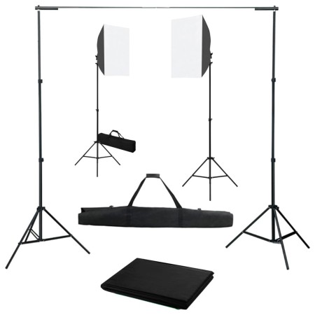 Kit de estudio fotográfico con luces softbox y fondo de vidaXL, Flashes e iluminaciones de estudio - Ref: Foro24-3055061, Pre...