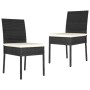 Conjunto de comedor de jardín 3 piezas ratán sintético negro de vidaXL, Conjuntos de jardín - Ref: Foro24-3065693, Precio: 21...