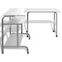 White Adjustable Workstation Computer Desk by vidaXL, Desks - Ref: Foro24-20062, Price: 113,46 €, Discount: %