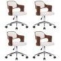 Swivel dining chairs 4 pcs curved wood white leather by vidaXL, dining chairs - Ref: Foro24-3054930, Price: 580,39 €, Discoun...