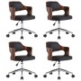 Swivel dining chairs 4 pcs curved wood and black leather by vidaXL, dining chairs - Ref: Foro24-3054927, Price: 553,47 €, Dis...