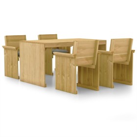 5-piece garden dining table with impregnated pine wood cushions by vidaXL, Garden sets - Ref: Foro24-3065718, Price: 488,51 €...