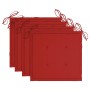 Sillas de jardín 4 uds con cojines rojos madera de teca de vidaXL, Sillas de jardín - Ref: Foro24-3065623, Precio: 309,99 €, ...