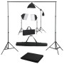 Fotostudio-Set mit Softbox-Scheinwerfern und Hintergrund von vidaXL, Blitze und Studiobeleuchtung - Ref: Foro24-3055073, Prei...