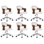 Swivel dining chairs 6 pcs curved wood white leather by vidaXL, dining chairs - Ref: Foro24-3054931, Price: 869,19 €, Discoun...