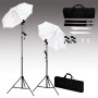 Fotostudio-Set mit Kulisse, Lampen und Regenschirm von vidaXL, Blitze und Studiobeleuchtung - Ref: Foro24-3055085, Preis: 122...