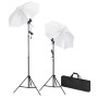 Fotostudio-Set mit Hintergrund, Lampen und Regenschirm von vidaXL, Blitze und Studiobeleuchtung - Ref: Foro24-3055084, Preis:...