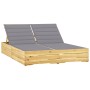 Tumbona doble y cojines madera pino impregnada gris de vidaXL, Tumbonas - Ref: Foro24-3065970, Precio: 312,99 €, Descuento: %