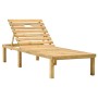 Tumbona de jardín con mesa y cojín de madera de pino impregnada de vidaXL, Tumbonas - Ref: Foro24-3065841, Precio: 128,61 €, ...