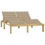 Double lounger and beige impregnated pine wood cushions by vidaXL, Loungers - Ref: Foro24-3065897, Price: 224,52 €, Discount: %