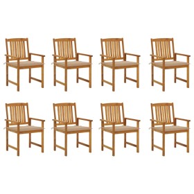 Garden chairs with cushions 8 pcs solid acacia wood by vidaXL, Garden chairs - Ref: Foro24-3078169, Price: 572,68 €, Discount: %