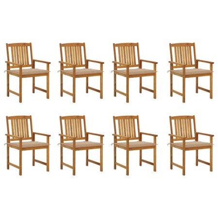 Garden chairs with cushions 8 pcs solid acacia wood by vidaXL, Garden chairs - Ref: Foro24-3078169, Price: 572,68 €, Discount: %