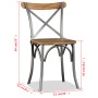 Dining chairs 4 pcs. mango wood cross steel backrest by vidaXL, dining chairs - Ref: Foro24-274882, Price: 547,75 €, Discount: %