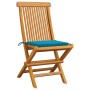 Garden chairs 6 units with blue cushions teak wood by vidaXL, Garden chairs - Ref: Foro24-3065594, Price: 370,83 €, Discount: %