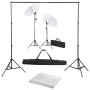 Photo studio kit with backdrop, lamps and umbrella by vidaXL, Flashes and studio lighting - Ref: Foro24-3055086, Price: 131,9...