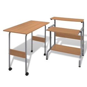 Brown Adjustable Workstation Computer Desk by vidaXL, Desks - Ref: Foro24-20061, Price: 115,49 €, Discount: %