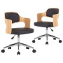 Swivel dining chairs 2 pcs curved wood and black leather by vidaXL, dining chairs - Ref: Foro24-3054935, Price: 264,37 €, Dis...