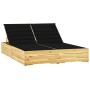 Tumbona doble y cojines negros madera pino impregnada de vidaXL, Tumbonas - Ref: Foro24-3065976, Precio: 320,43 €, Descuento: %