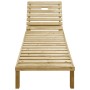 Tumbona con cojín crema madera de pino impregnada de vidaXL, Tumbonas - Ref: Foro24-3065821, Precio: 120,08 €, Descuento: %