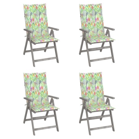 Reclining garden chairs 4 pcs solid acacia wood cushions by vidaXL, Garden chairs - Ref: Foro24-3065389, Price: 330,37 €, Dis...