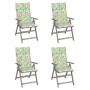 Reclining garden chairs 4 pcs solid acacia wood cushions by vidaXL, Garden chairs - Ref: Foro24-3065389, Price: 330,37 €, Dis...