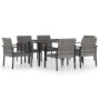 Garden dining set 7 pieces gray synthetic rattan by vidaXL, Garden sets - Ref: Foro24-3065714, Price: 368,42 €, Discount: %