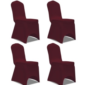 Elastic chair cover set of 4 units in burgundy color by vidaXL, Covers - Ref: Foro24-131411, Price: 15,50 €, Discount: %