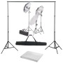 Photography studio kit with lighting set and background by vidaXL, Flashes and studio lighting - Ref: Foro24-3055125, Price: ...