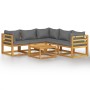 6-piece garden furniture set with solid acacia wood cushions by vidaXL, Garden sets - Ref: Foro24-3057612, Price: 505,26 €, D...