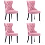 Sillas de comedor 4 unidades terciopelo rosa de vidaXL, Sillas de comedor - Ref: Foro24-3055879, Precio: 552,78 €, Descuento: %