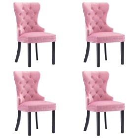 Sillas de comedor 4 unidades terciopelo rosa de vidaXL, Sillas de comedor - Ref: Foro24-3055879, Precio: 552,78 €, Descuento: %