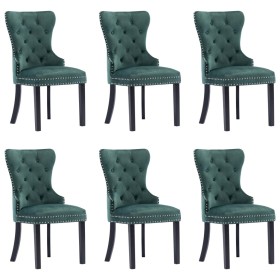 Dining chairs 6 units dark green velvet by vidaXL, dining chairs - Ref: Foro24-3055876, Price: 873,99 €, Discount: %