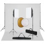 Fotostudio-Set mit Softbox-Lichtern, Hintergrund und Reflektor von vidaXL, Blitze und Studiobeleuchtung - Ref: Foro24-3067053...