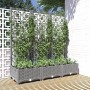 Planter with trellis PP light gray 120x40x121.5 cm by vidaXL, Pots and planters - Ref: Foro24-153273, Price: 79,99 €, Discoun...