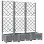 Planter with trellis PP light gray 120x40x121.5 cm by vidaXL, Pots and planters - Ref: Foro24-153273, Price: 79,99 €, Discoun...