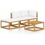 Garden furniture 4 pcs cream cushions solid acacia wood by vidaXL, Garden sets - Ref: Foro24-3057659, Price: 342,38 €, Discou...