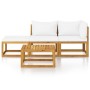 Garden furniture 4 pcs cream cushions solid acacia wood by vidaXL, Garden sets - Ref: Foro24-3057659, Price: 342,38 €, Discou...