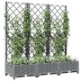 Planter with trellis PP light gray 120x40x121.5 cm by vidaXL, Pots and planters - Ref: Foro24-153273, Price: 79,99 €, Discoun...