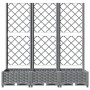 Planter with trellis PP light gray 120x40x121.5 cm by vidaXL, Pots and planters - Ref: Foro24-153273, Price: 79,99 €, Discoun...