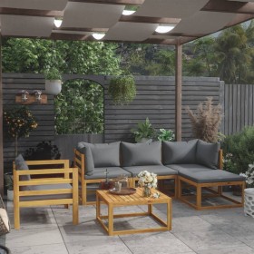 Garden furniture 6 pcs cushions solid acacia wood by vidaXL, Garden sets - Ref: Foro24-3057604, Price: 524,93 €, Discount: %