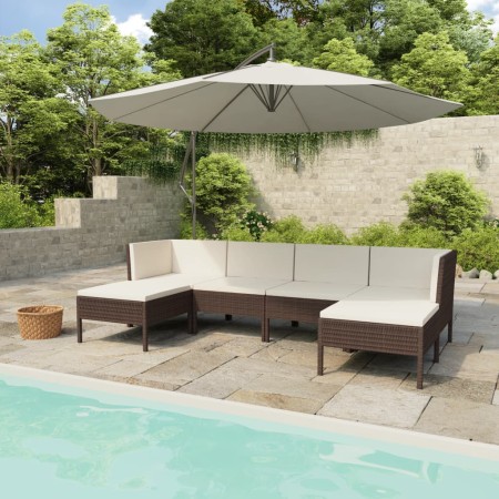 6-piece garden furniture set and brown synthetic rattan cushions by vidaXL, Garden sets - Ref: Foro24-3056961, Price: 627,49 ...