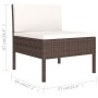 Set muebles de jardín 6 piezas y cojines ratán sintético marrón de vidaXL, Conjuntos de jardín - Ref: Foro24-3056961, Precio:...