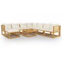 Garden furniture 9 pcs cream cushions solid acacia wood by vidaXL, Garden sets - Ref: Foro24-3057651, Price: 917,79 €, Discou...