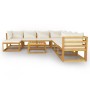 Garden furniture 9 pcs cream cushions solid acacia wood by vidaXL, Garden sets - Ref: Foro24-3057651, Price: 917,79 €, Discou...