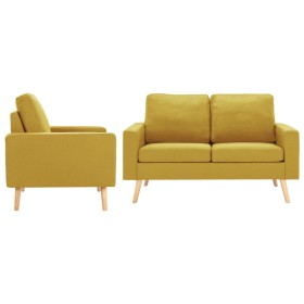 2-Piece Yellow Fabric Sofa Set by vidaXL, Sofas - Ref: Foro24-3056620, Price: 449,94 €, Discount: %