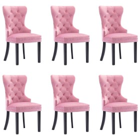 Sillas de comedor 6 unidades terciopelo rosa de vidaXL, Sillas de comedor - Ref: Foro24-3055880, Precio: 827,62 €, Descuento: %