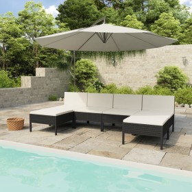 6-piece garden furniture set and black synthetic rattan cushions by vidaXL, Garden sets - Ref: Foro24-3056986, Price: 322,50 ...