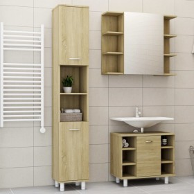 3-piece bathroom furniture set in Sonoma oak engineered wood by vidaXL, Bathroom furniture - Ref: Foro24-3056955, Price: 192,...