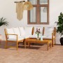 Garden furniture 4 pcs cream cushions solid acacia wood by vidaXL, Garden sets - Ref: Foro24-3057769, Price: 458,93 €, Discou...